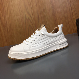 纯皮男鞋夏季透气板鞋2026新款真皮小白鞋高级感低帮百搭休闲鞋子