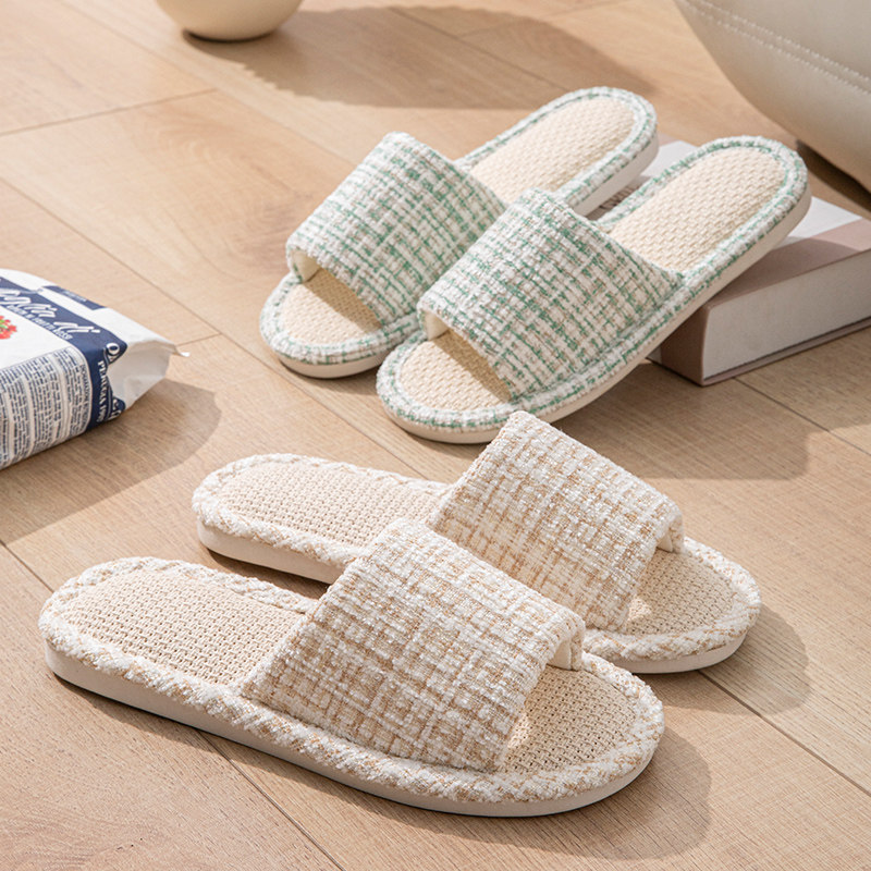 防滑吸汗透气亚麻拖鞋