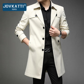 商务休闲男士 英伦大尺码 大衣外 风衣男2025春秋新款 JOVKATTI中长版