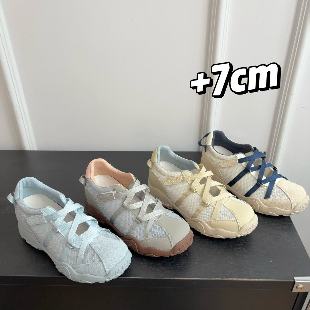 【内增高7cm】韩系博主~交叉带机能风芭蕾玛丽珍休闲鞋女运动鞋