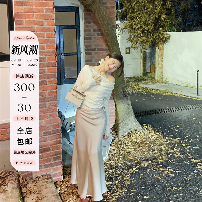 芝士定制蕾丝针织衫女长袖上衣