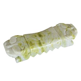 天然蓝田玉石工艺双虎头硬枕头真玉枕头玉枕降温去热安神助眠保健