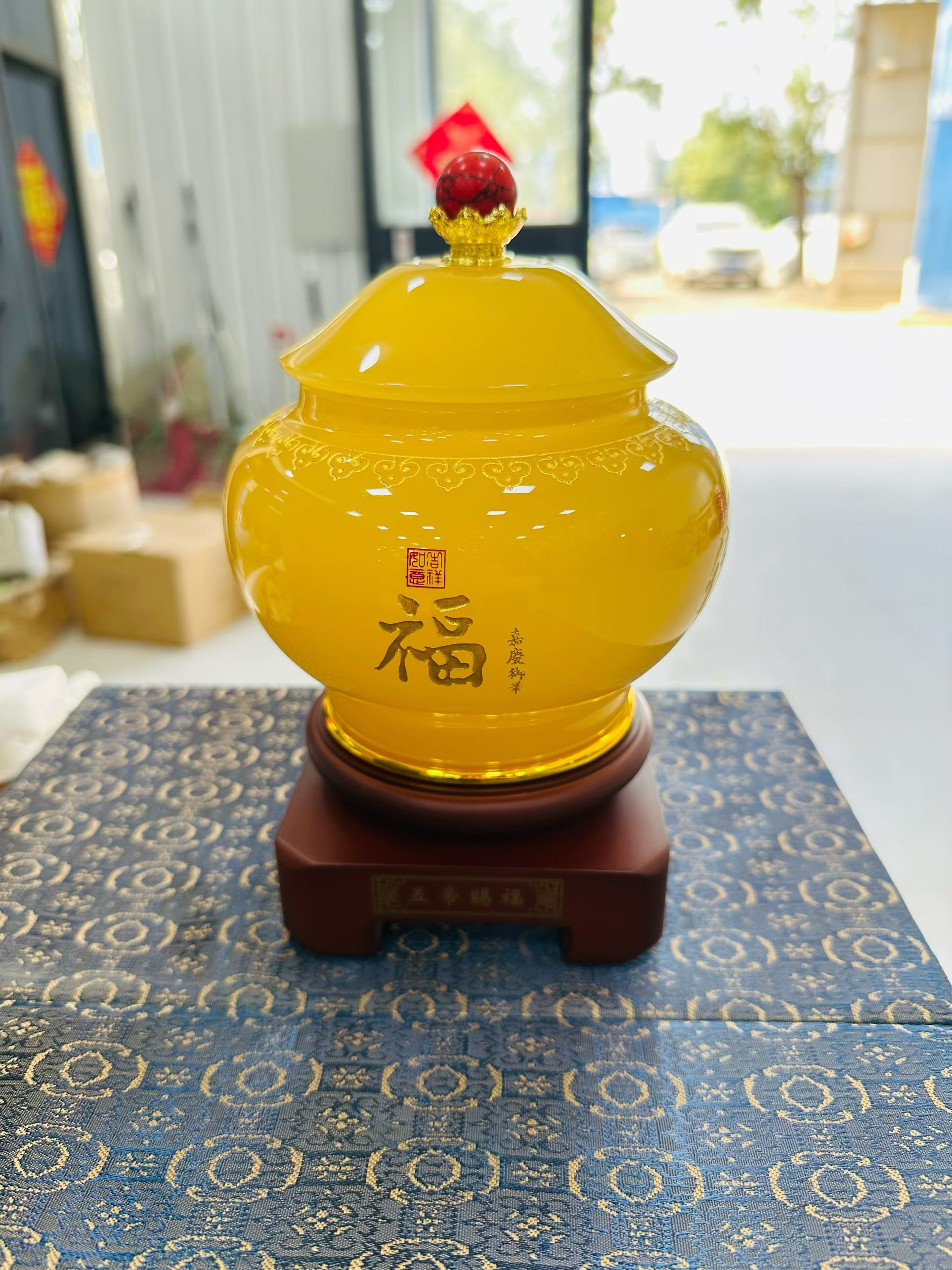 天然琉璃玉石摆件中式茶叶罐茶具套装苹果罐功夫茶具茶碗茶杯茶道