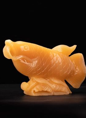 天然玉石金龙鱼摆件店乔迁礼品开业贺礼商务礼品客厅玄关酒柜中式