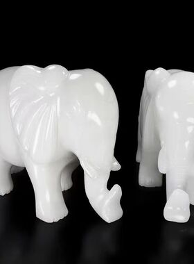 天然阿富汗白玉大象摆件招财客厅玄关吸水象玉石商铺开业家居饰品