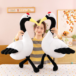 仿真丹顶鹤公仔毛绒玩具儿童早教认知玩偶齐齐哈尔地标公仔布娃娃