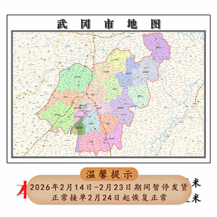 武冈市地图1.15m邵阳市新款折叠版初中小学生成人书房装饰画贴图