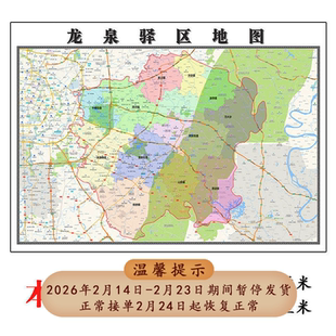 龙泉驿区地图1.15高清折叠家用办公室书房装饰背景墙贴包邮