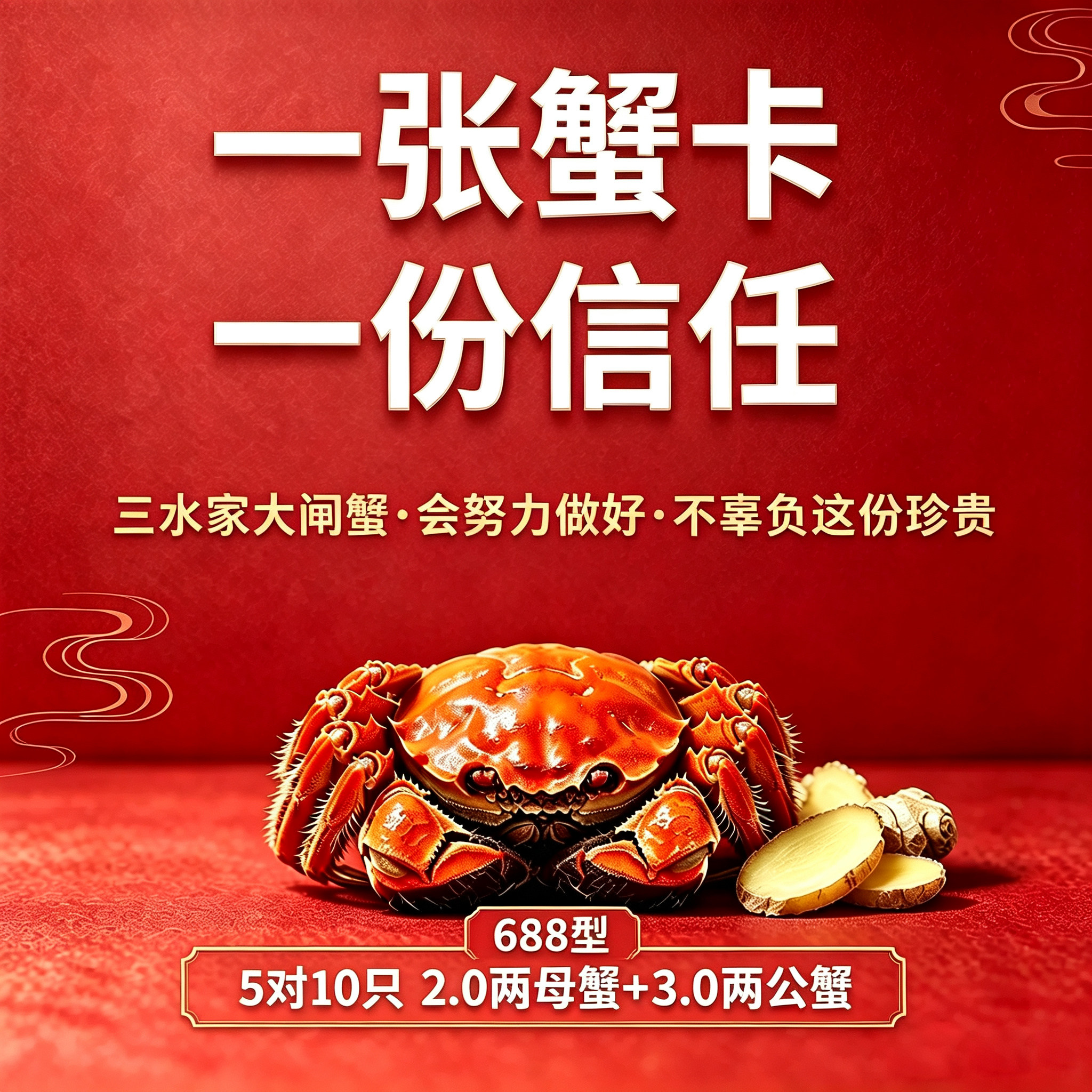 【蟹卡】三水家大闸蟹3母4公8只