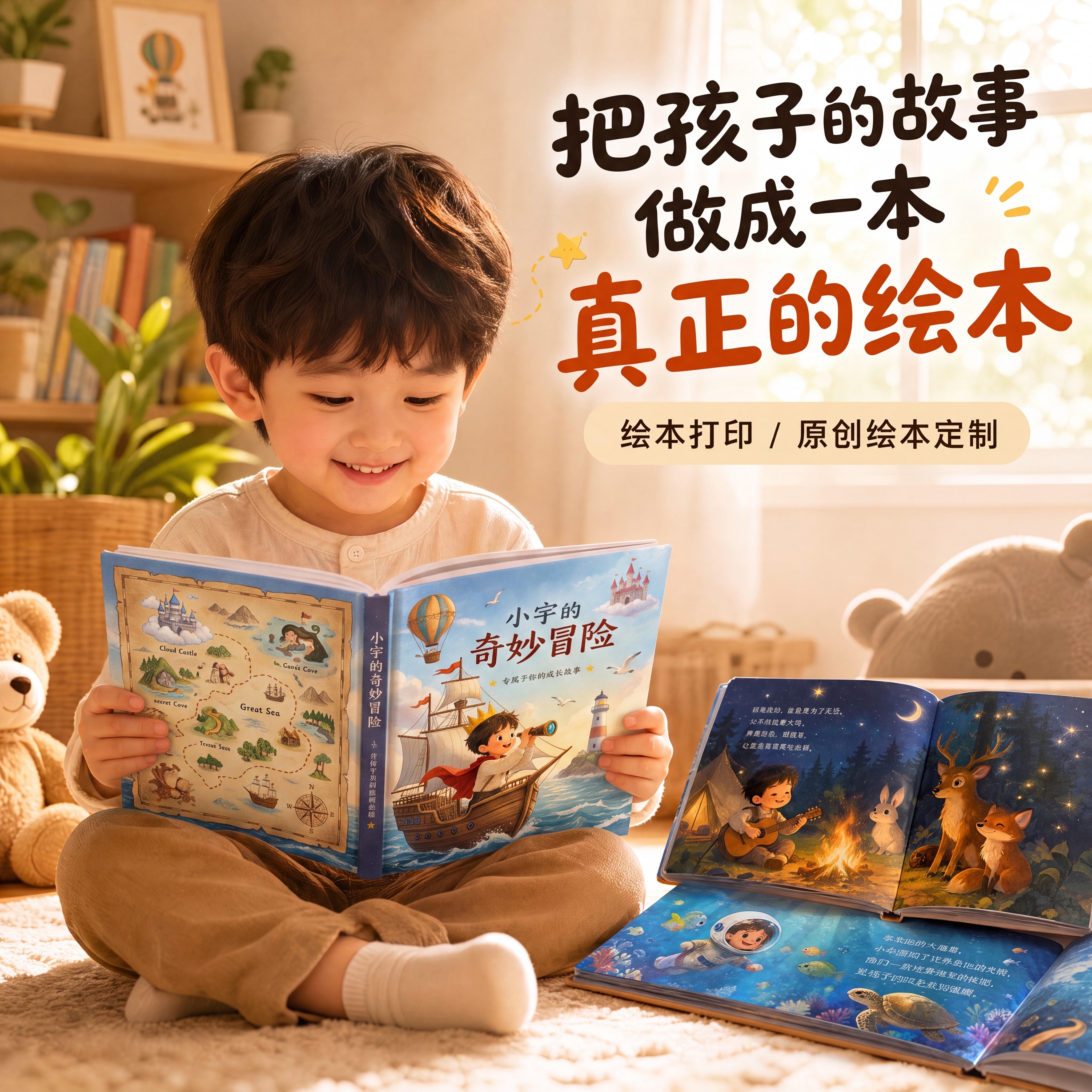 自制绘本打印装订成册幼儿园定制书宝宝英文儿歌绘本定做美术班儿童作品集故事画册印刷图片