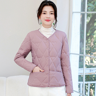 秋冬保暖女羽绒棉内胆轻薄中老年外套 棉衣修身 2025 加绒加厚短款