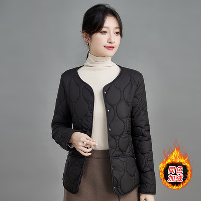 2025新款加绒加厚棉服女