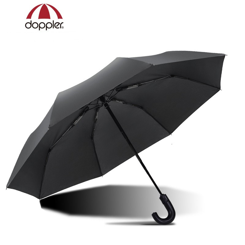 Doppler奥地利全自动雨伞风暴伞超轻抗风折叠三折英伦男士弯柄伞