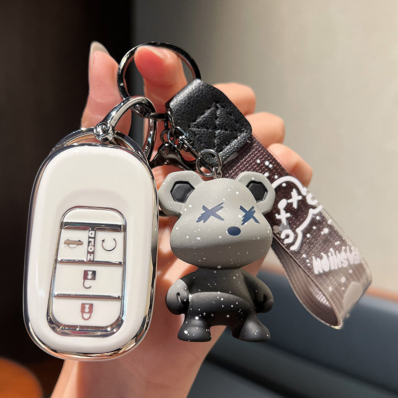 适用本田crv钥匙套九代半雅阁缤智xrv凌派折叠专用汽车包扣壳男士