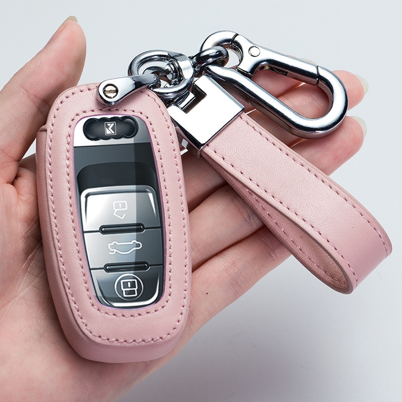 专用奥迪a6真皮车要是套男士高档a6l q5 a7 a8钥匙扣套壳女用
