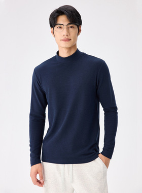 男士德绒打底衫秋冬新款升级德绒保暖休闲长袖半高领净版DJN9531