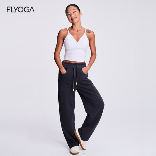 FLYOGA飞蓝休闲百搭卫裤直筒阔腿显瘦运动长裤53909