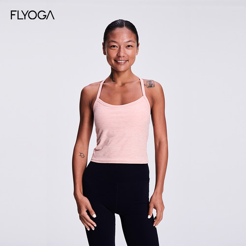 FLYOGA飞蓝瑜伽运动背心女健身工字速干带胸垫普拉提绝美吊带上衣