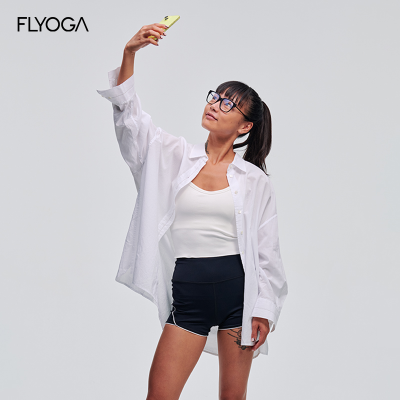 FLYOGA飞蓝乘风破浪衬衫女款夏季宽松休闲显瘦外套上衣53520