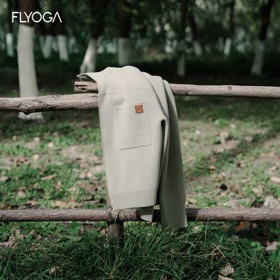 FLYOGA飞蓝100%羊毛休闲百搭长袖显瘦翻领外套53618【建议干洗】