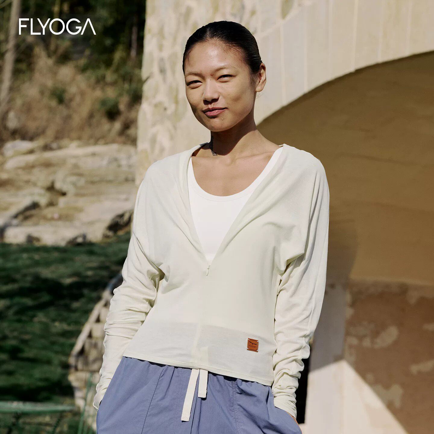 FLYOGA飞蓝运动长袖宽松薄款空调衫百搭上衣防晒服罩衫女夏季外套