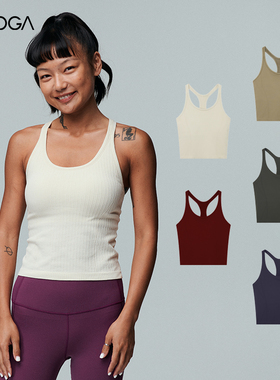 FLYOGA飞蓝瑜伽健身服背心带胸垫美背工字运动上衣尺码偏大33201