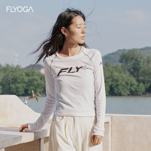FLYOGA飞蓝瑜罩衫健身宽松普拉提运动长袖速干T恤外搭套头上衣女