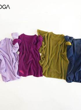 FLYOGA圆领宽松长袖瑜伽羊绒T恤舒适运动上衣53617【建议干洗】
