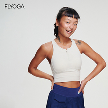 FLYOGA飞蓝新款云织运动背心上衣带拉链固定杯垫瑜伽上衣女31148