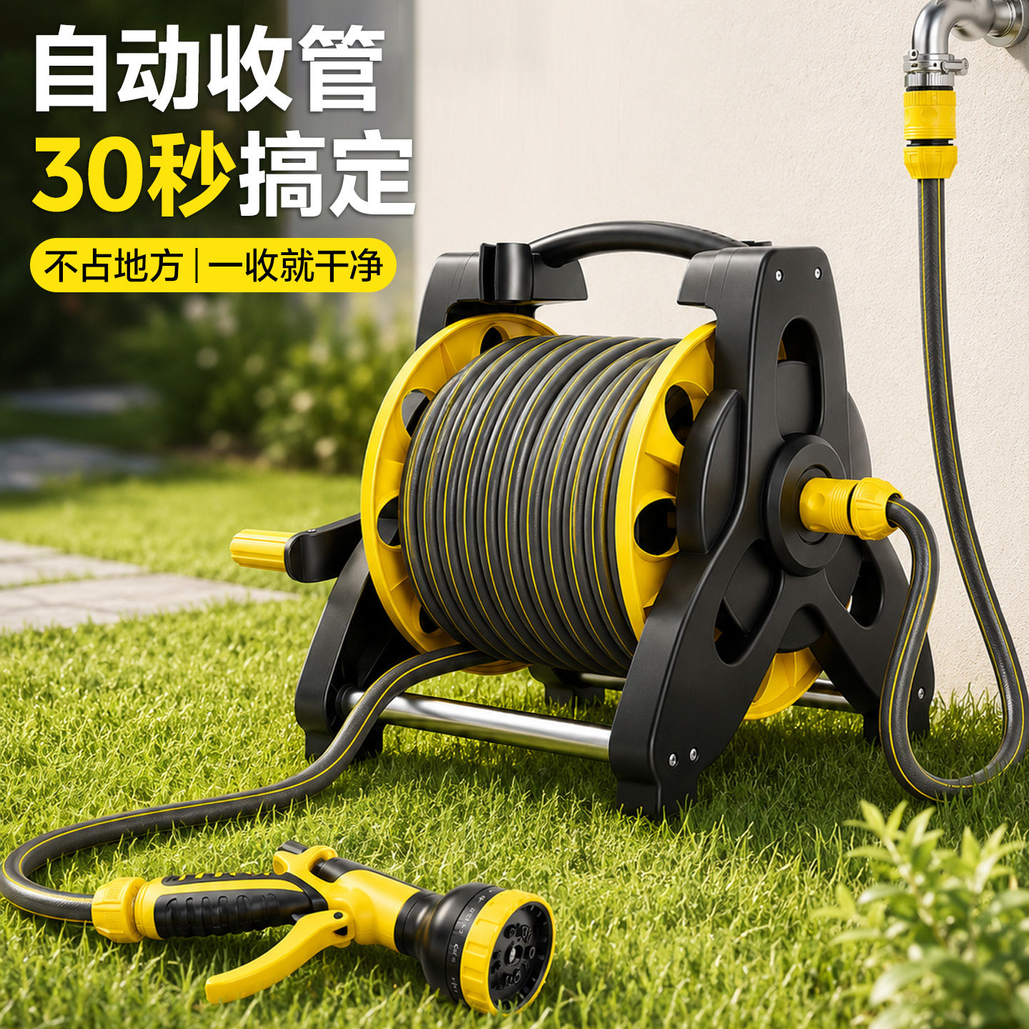 水管车软管浇水浇菜浇花46分管水枪高压防爆家用洗车洗地冲洗院子图片