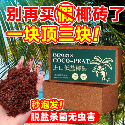 进口椰砖营养土大块养花种植专用