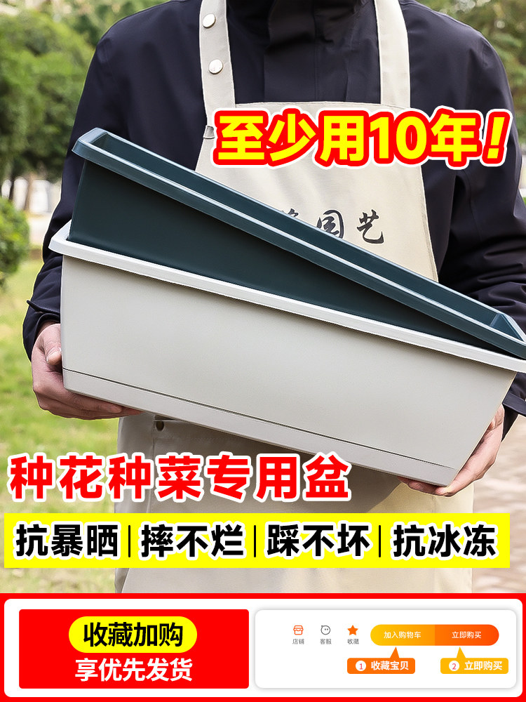 塑料花盆家用阳台种菜盆蔬菜种植神器草莓盆栽专用箱长方形长条槽,鲜花速递/花卉仿真/绿植园艺,花盆,淘宝优惠券,粉丝福利购,淘宝优惠卷