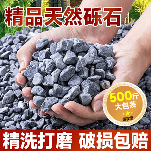 天然黑色砾石批发庭院溪流石鹅卵石小烁石头子颗粒碎石花园挡土石