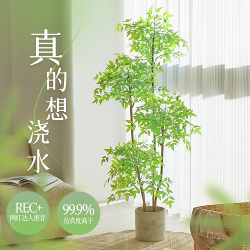南天竹仿真绿植盆栽室内大型装饰