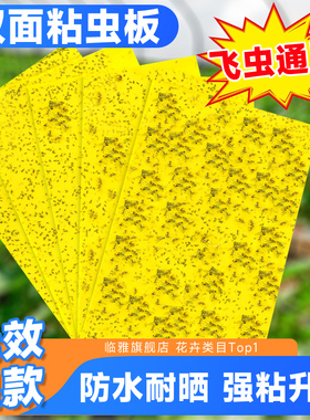 粘虫板黄板双面诱虫强黏粘蝇板灭花盆小黑飞蓝色蓟马大棚沾蚊纸贴