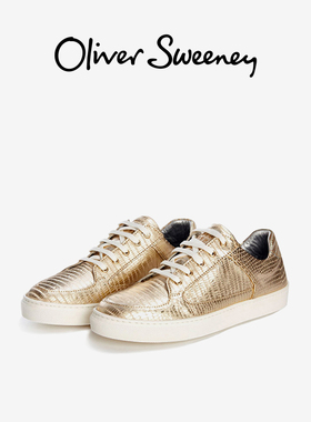 25秋新款|oliver sweeney牛皮亮面金纹理感时尚休闲板鞋女