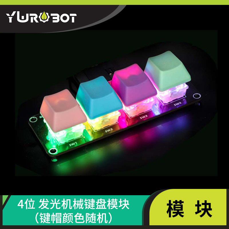 YwRobot适用于Arduino 4位Cherry机械键盘按键模块RGB青轴