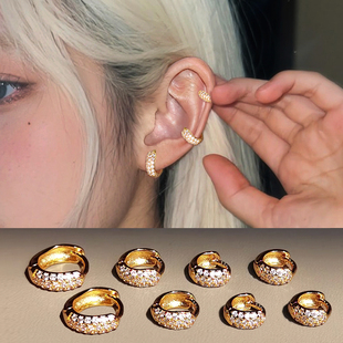 超闪99纯银针边缘耳骨环耳钉耳皮素圈女小耳圈耳扣圈圈多耳洞耳钉