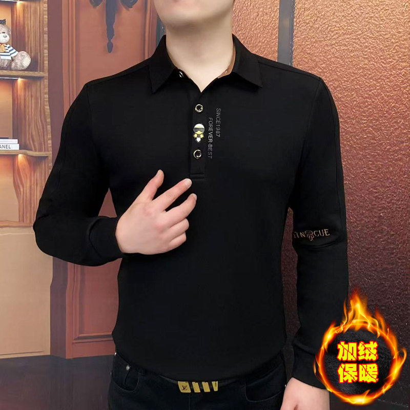 欧货潮牌烫钻刺绣卫衣男士加绒加厚轻奢商务冬季POLO衫保暖上衣服,男装,卫衣,淘宝优惠券,粉丝福利购,淘宝优惠卷