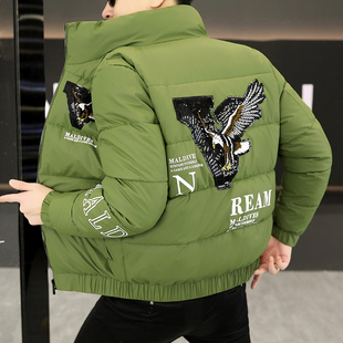 帅气保暖防寒服外套加厚立领棉衣棉袄子 冬季 潮牌欧货短款 棉服男士