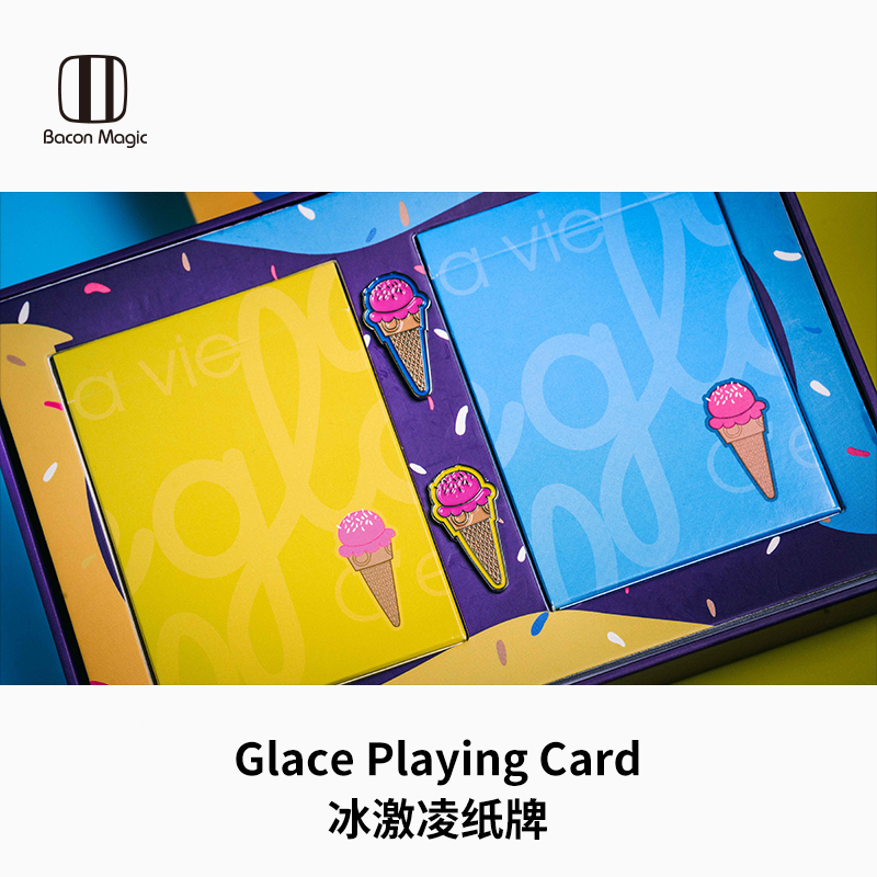 培根魔术bpcc冰激凌蓝色花切纸牌