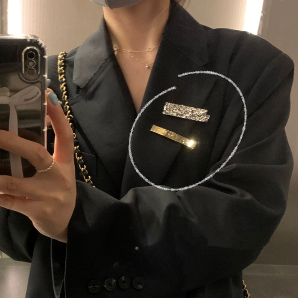 金属字母发夹个性潮人ins配饰夹高级感西装装饰夹衣服配件小饰品