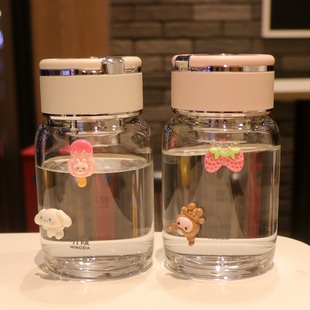 2025新款玻璃杯茶水分离男士泡茶杯子带盖小巧可爱胖胖杯耐高温女