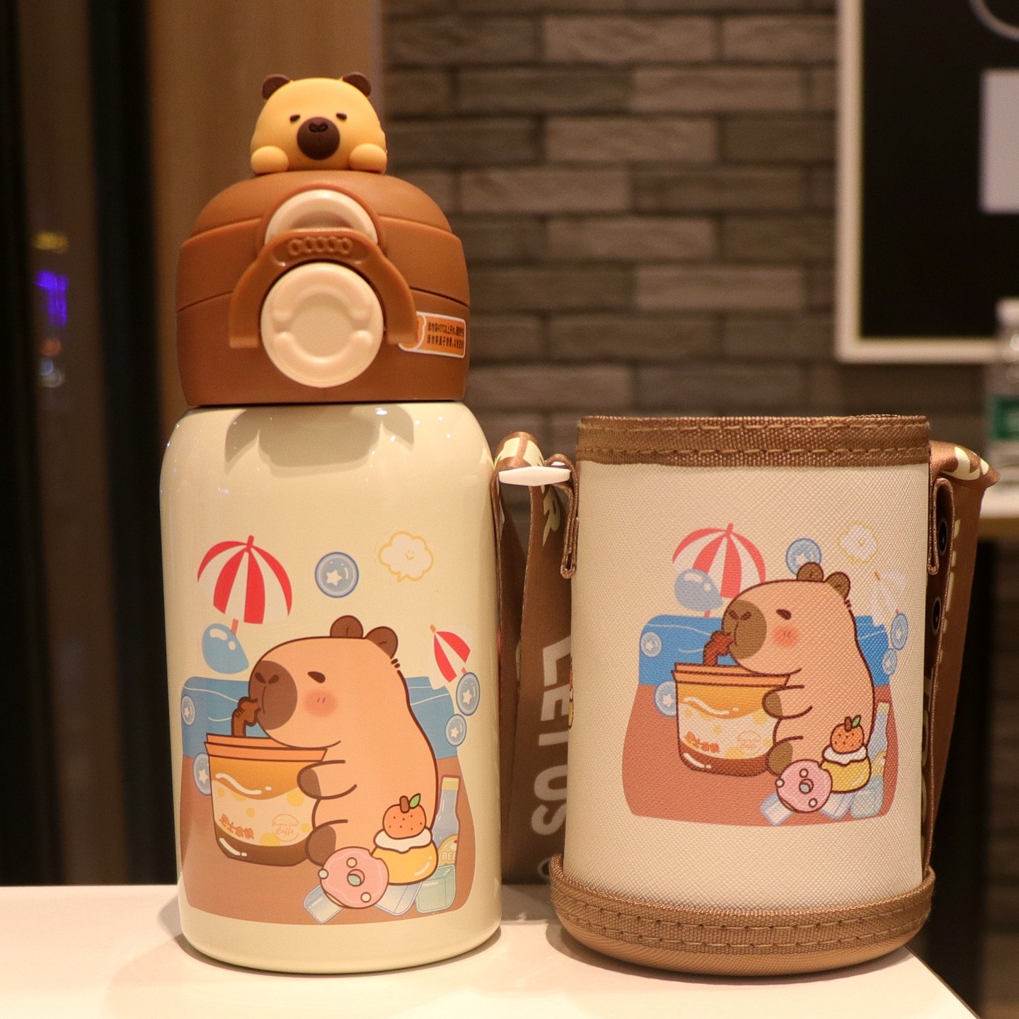 带杯套保温杯大容量双饮口吸管水杯儿童幼儿园宝宝防摔高颜值杯子,餐饮具,保冷/保温杯,淘宝优惠券,粉丝福利购,淘宝优惠卷