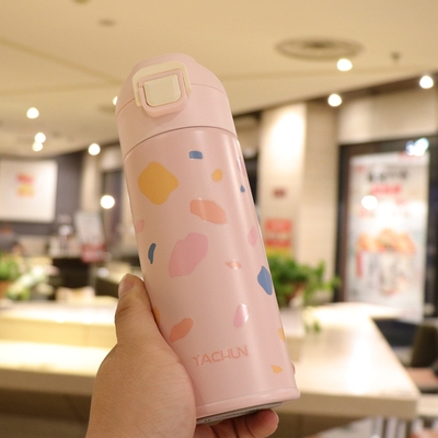 弹跳盖保温杯女可爱2021网红款儿童316食品级不锈钢水杯 泡茶杯子