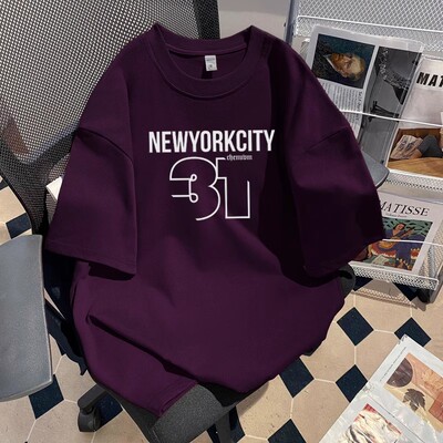 索罗娜凉感字母印花短袖T恤男女