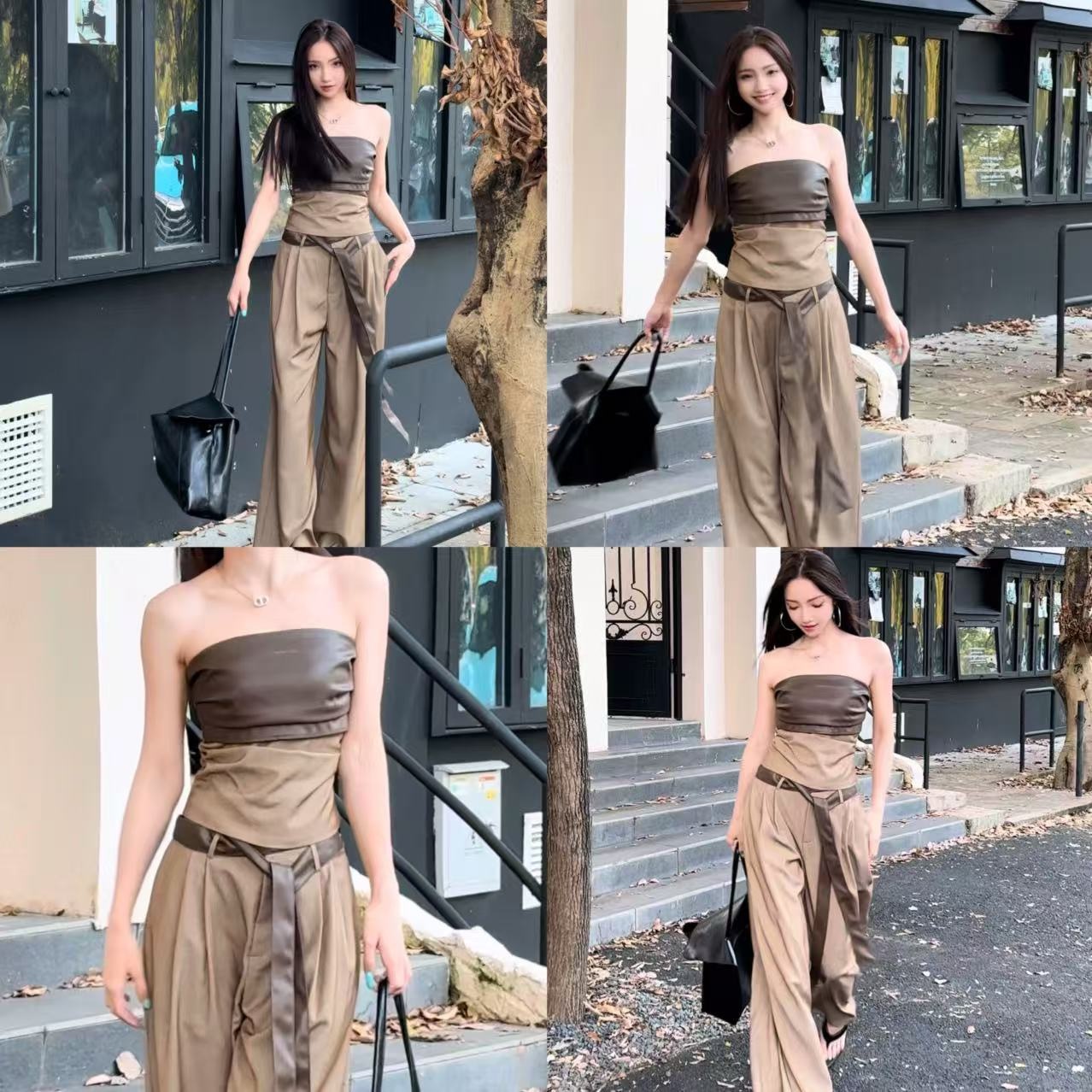 Molly定制【半糖摩卡】短款复古套装辣妹设计连体无袖小众MK86001