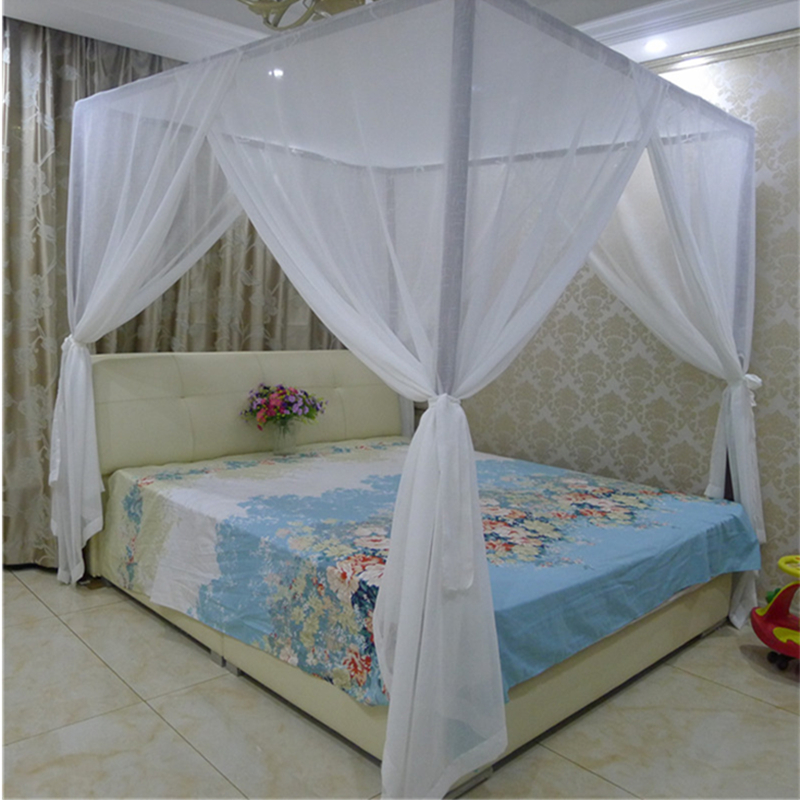 简约新中式架子床麻纱床幔蚊帐