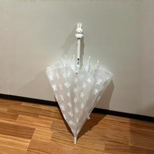 米菲兔透明雨伞晴雨两用磨砂雨伞长柄加大加厚加固高颜值2025新款