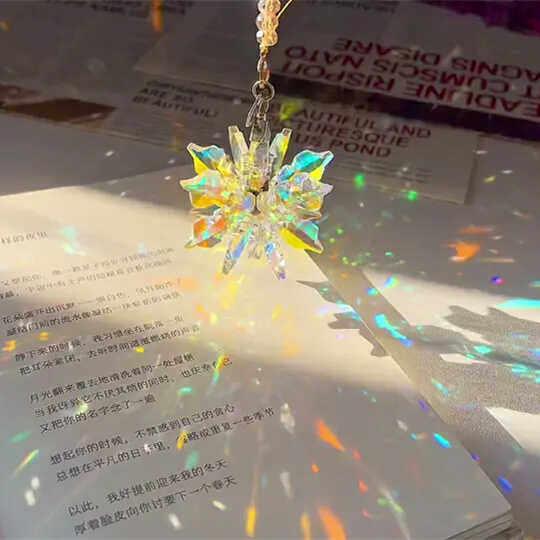 太阳捕手水晶体雪花挂件女生水晶风铃汽车挂饰家用520情人节礼物